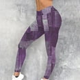 thumbnail image 1 of High Waisted Leggings For Women Fashion Imitation Denim Printed Tight Trousers Workout Sport Elastic Yoga Pants Purple M, 1 of 5
