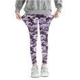 thumbnail image 1 of High Waisted Leggings Girls Size 6 Camo Soft Cotton Super Stretch Slimming Pants Fall Thin Toddler Boys Outfits, Purple, 4 Years, 1 of 6