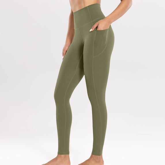 High Waisted Leggings Women, Full Length Capri Buttery Soft Stretchy Tummy Control Yoga Pants with Pockets