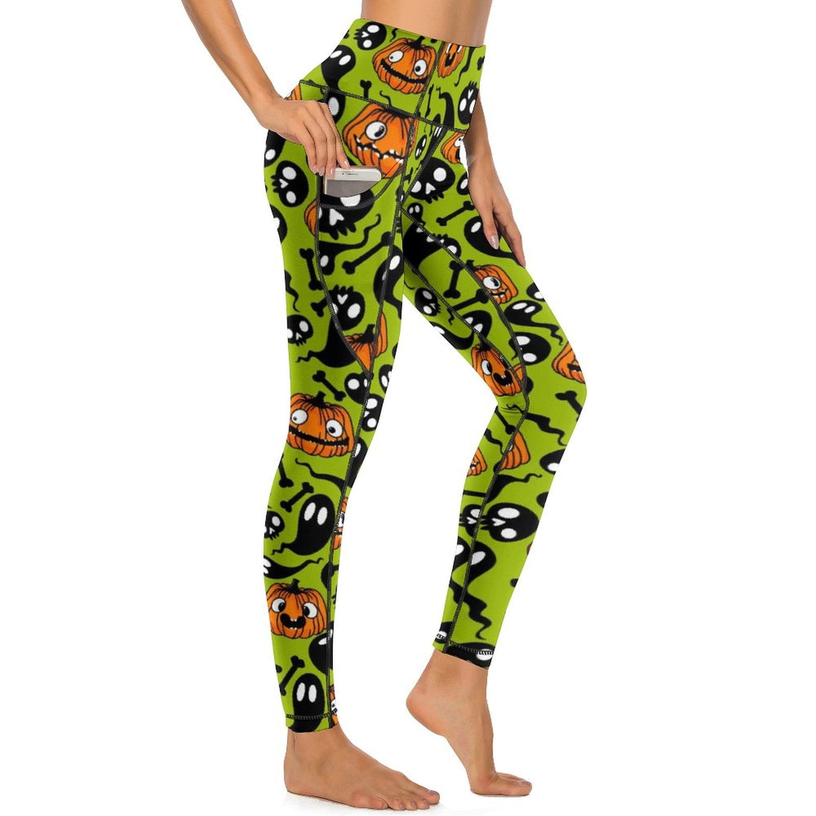 Leggings Da Donna Slim Moda Halloween Stampati Sport Yoga - 5