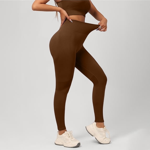 High Waisted Leggings for Women JIANLAI Seamless High Waist Yoga Leggings Ribbed Knit Full Length Workout Pants Soft Stretch Athletic Trousers for Gym Fitness Running Daily Casual Wear