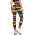 thumbnail image 1 of High Waisted Leggings for Women Regular & Plus - No See Through Tummy Control Cycling Workout Yoga Pants without Pockets Colorful Mexican Poncho Stripes M, 1 of 6