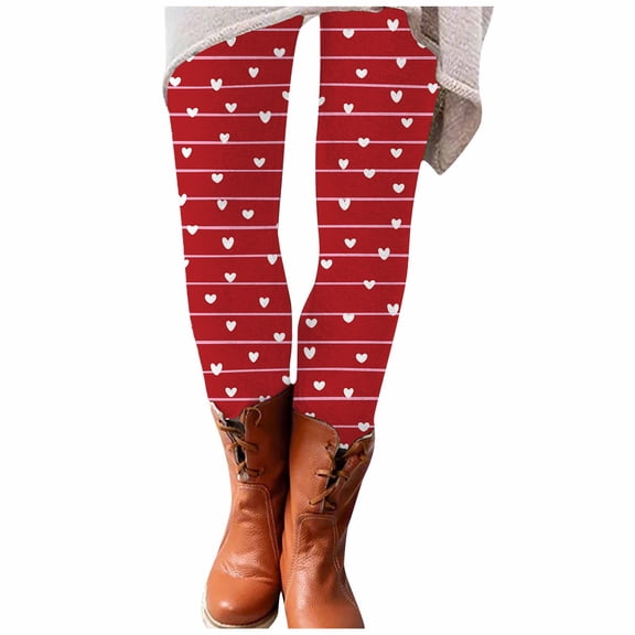 High Waisted Leggings for Women Valentines Day Love Heart Graphic Super Soft Legging Full Length Workout Running Sports Tights Pants Fitness Womens Leggings Tummy Control Leggings for Women