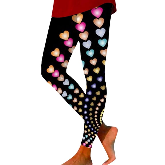 High Waisted Leggings Womens Valentines Day Love Heart Graphic Printed Legging Workout Stretch Super Soft Pants Novelty Holiday Slim Fit Womens Leggings Tummy Control Casual Pants for Women