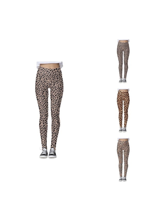 High Waisted Leggings for Women 2025 Leopard Print No See Through Tummy Control Yoga Pants Tights