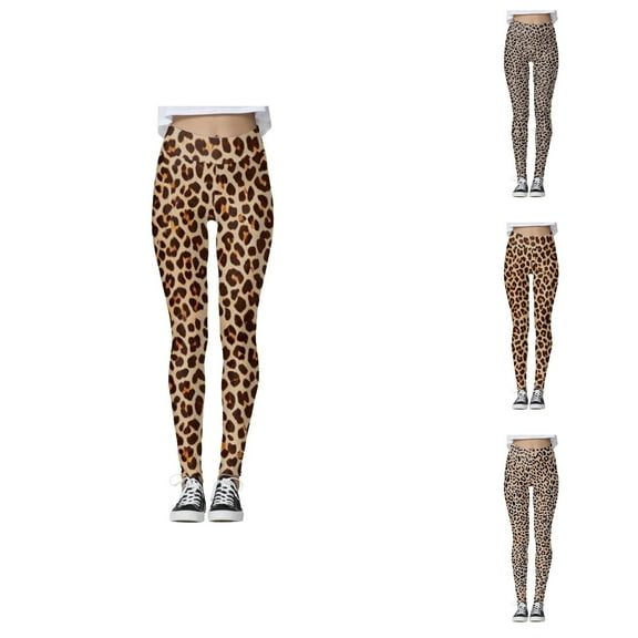 High Waisted Leggings for Women 2025 Leopard Print No See Through Tummy Control Yoga Pants Tights