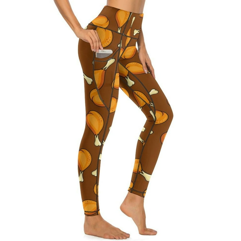 High Waisted Leggings for Women Chicken Legs 1 Tummy Control Yoga Pants with Pockets Athletic Workout Pants for Running Yoga Walmart
