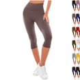 thumbnail image 1 of High Waisted Leggings for Women - Full Length Capri Buttery Soft Yoga Pants for Workout Athletic Camel M, 1 of 8