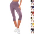 thumbnail image 1 of High Waisted Leggings for Women - Full Length Capri Buttery Soft Yoga Pants for Workout Athletic Purple M, 1 of 8
