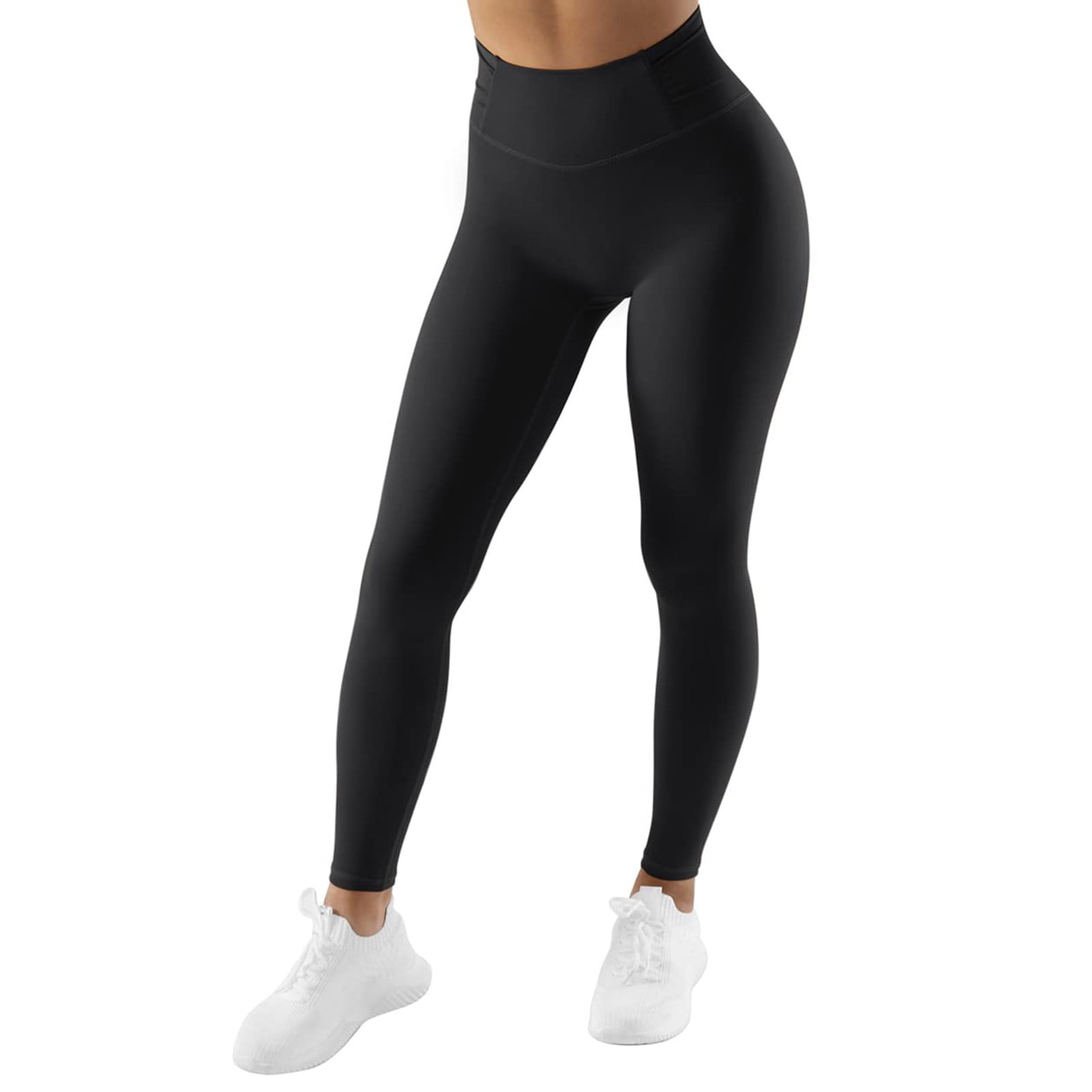 High Waisted Leggings for Women No Front Seam Ruched Workout Pants