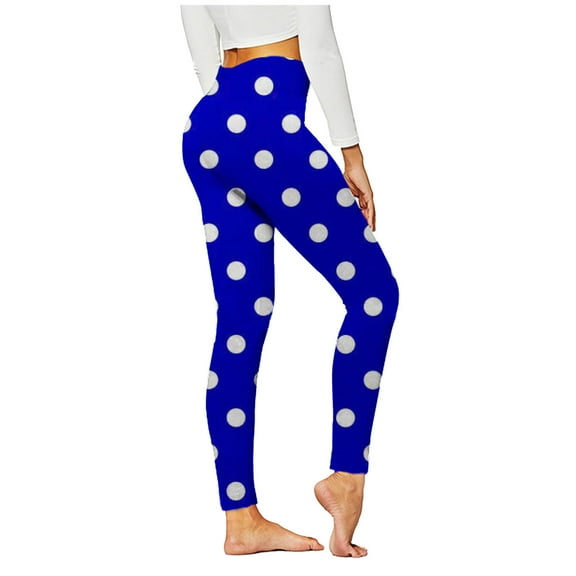 High Waisted Leggings for Women Running Workout Leggings with Pocket Yoga Pants for Women Blue L