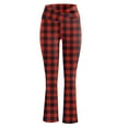 thumbnail image 1 of High Waisted Leggings for Women Tummy Control Pants Plaid Red M, 1 of 1