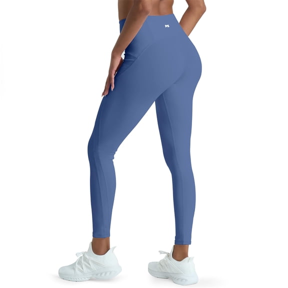 High Waisted Leggings for Women Tummy Control, Yoga Pants Women, Gym Workout Leggings with Pocket Blue Mist, Small