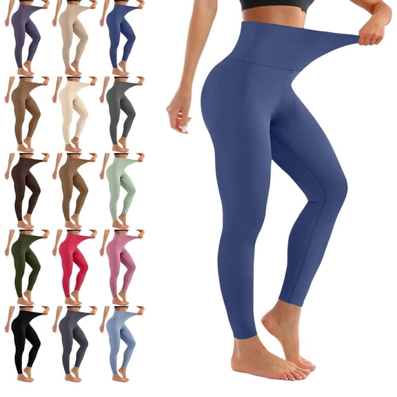 High Waisted Leggings for Women - Tummy Control Yoga Pants for Workout Running Athletic Women's Leggings Plus Size Dark Blue XL