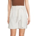 thumbnail image 1 of High Waisted Linen Shorts Soft White 16, 1 of 1