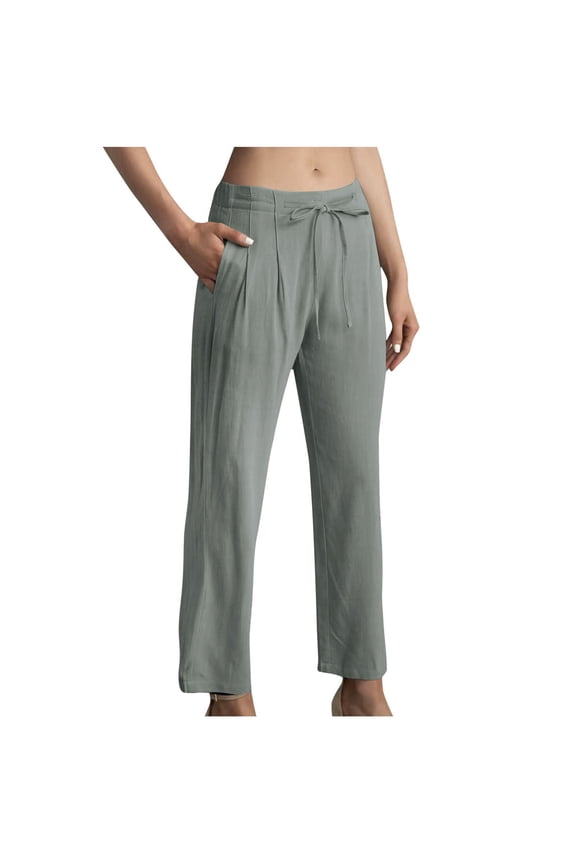 High Waisted Long Pants for Women Fashion Drawstring Lounge Pants Loose Wide Leg Trousers Comfy Straight Leg SweatPants