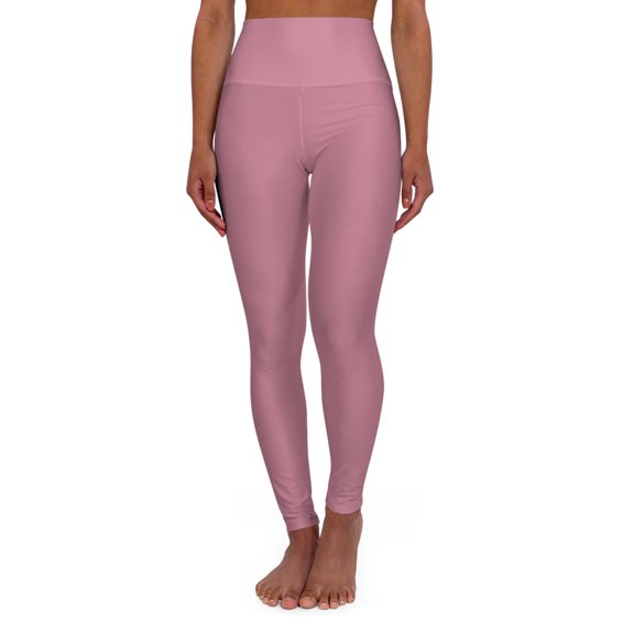 High-Waisted Old Rose Yoga Leggings Women's Seamless Poly-Span Stretchy Pink Activewear Pants