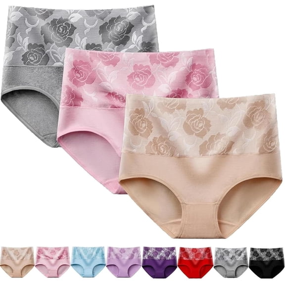 High Waisted Panties for Women Over 60, Tummy Control Incontinence Underwear for Women, Washable Bladder Control Briefs, Leak Proof Reusable Protective Panties