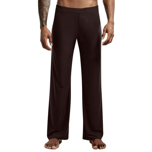 High Waisted Pants Men's Pajamas Casual Solid Color Loose Leisure Sports Elasticity Pants Straight Vintage Trousers No Pockets Workout Fitness Clothing Thin Active Wear Lightweight Pants