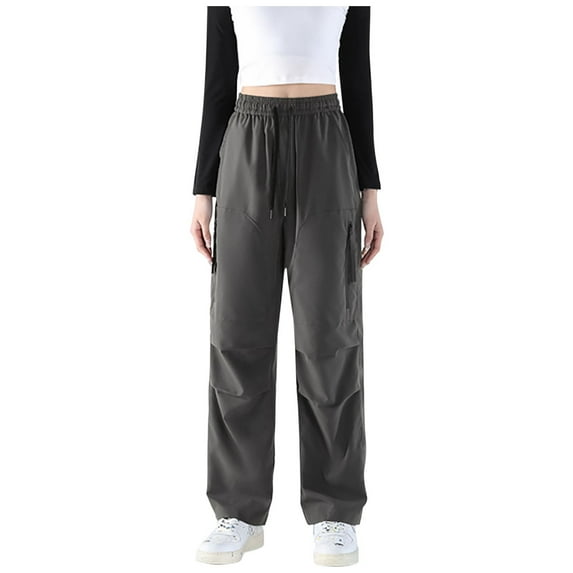 High Waisted Pants for Women New Women's Rain Pants Outdoor Fashion Waterproof Hiking Pant Windproof Lightweight Sweatpants with Pockets Dark Gray 3XL