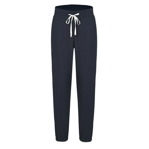 High Waisted Pants for Women Casual Loose Fit Drawstring Tapered Pants Workout Sport Lounge Trousers with Pockets