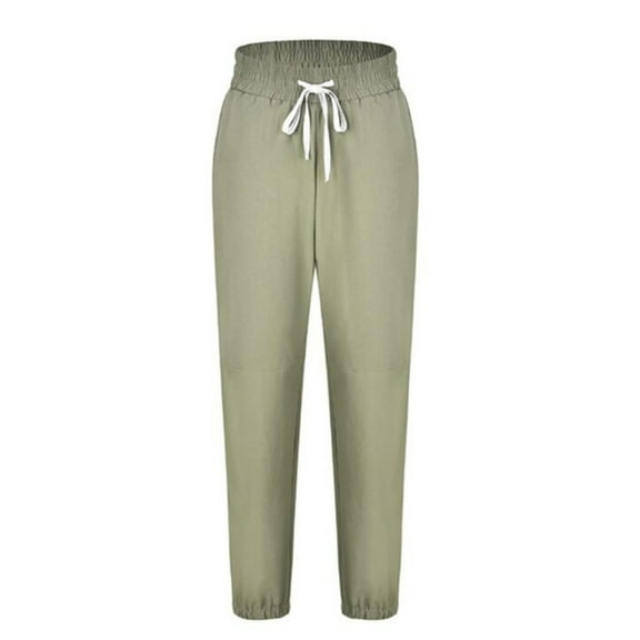 High Waisted Pants for Women Casual Loose Fit Drawstring Tapered Pants Workout Sport Lounge Trousers with Pockets
