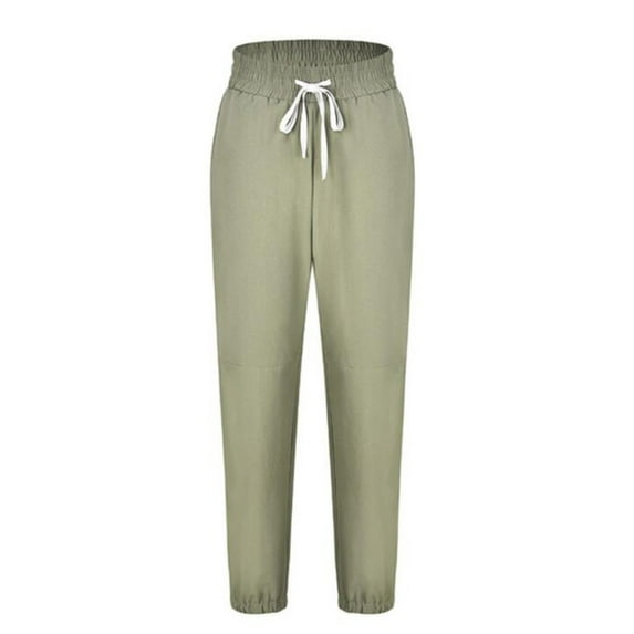 High Waisted Pants for Women Casual Loose Fit Drawstring Tapered Pants Workout Sport Lounge Trousers with Pockets