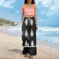 thumbnail image 1 of High Waisted Petite Wide Leg Palazzo Trousers, Boho Summer Beach Casual, Polyester Spandex, Black L, Size S-3XL, 1 of 7