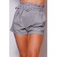 thumbnail image 1 of High Waisted Pleated & Belted Plaid Shorts, 1 of 5