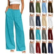 High Waisted Linen Pants for Women
