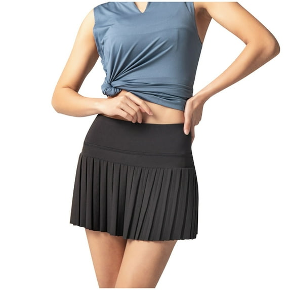 High Waisted Pleated Sports Skorts For Women Running Skirts With Pockets Plus Size Dress