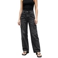 thumbnail image 1 of High Waisted Pockets Solid Color Summer Button Zipper Casual Denim Pants, 1 of 8