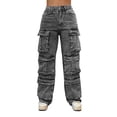thumbnail image 1 of High Waisted Rhinestone Jeans For Women Fashion Pocket Full Length Denim Pants, 1 of 5