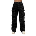 thumbnail image 1 of High Waisted Rhinestone Jeans For Women Fashion Pocket Full Length Denim Pants, 1 of 5