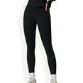 thumbnail image 1 of High-Waisted Ribbed Fitness Leggings - Small, Black, 1 of 6