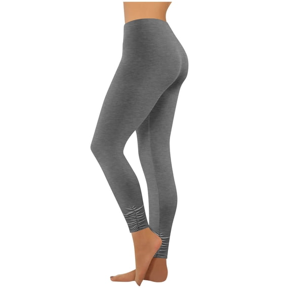 High Waisted Ruched Leggings for Women Tummy Control Compression Athletic Yoga Running Pants