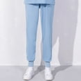 thumbnail image 1 of High Waisted Scrub Pants for Women Jogger Scrubs Bottoms Stretchy Nursing Scrubs Medical Scrubs Mens Straight Leg Scrub Pants Cozy Fit Scrubs Cute Solid Color Pull On Bottom, Sky Blue M, 1 of 3
