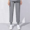 thumbnail image 1 of High Waisted Scrub Pants for Women Jogger Scrubs Bottoms Stretchy Nursing Scrubs Medical Scrubs Mens Straight Leg Scrub Pants Cozy Fit Scrubs Cute Solid Color Pull On Bottom, Gray 4XL, 1 of 3