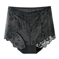 thumbnail image 1 of High Waisted Seamless Underwear Women's Large Size Underwear High Waist Cotton Lace Ultra-Thin Breathable Mesh Butt Lifting and Control Panties Ladies Underwear Panties Cotton S-280 Black 3XL, 1 of 3