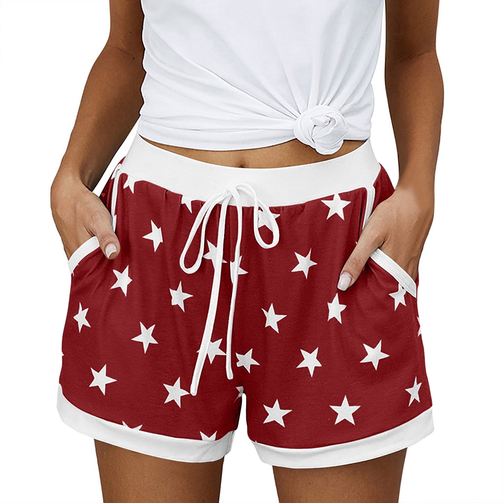 Gold Star Pattern Print Women's Shorts