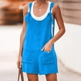 thumbnail image 1 of High Waisted Shorts Clearance Women's Summer Button Cotton And Pocket Suspender Shorts Jumpsuit Strap Pants, 1 of 5