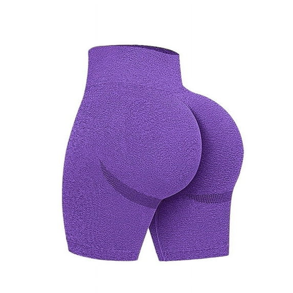 High Waisted Shorts Women High Waist Workout Shorts Butt Lifting Tummy Suits Ruched Booty Yoga Short Pants Work Shorts Purple S