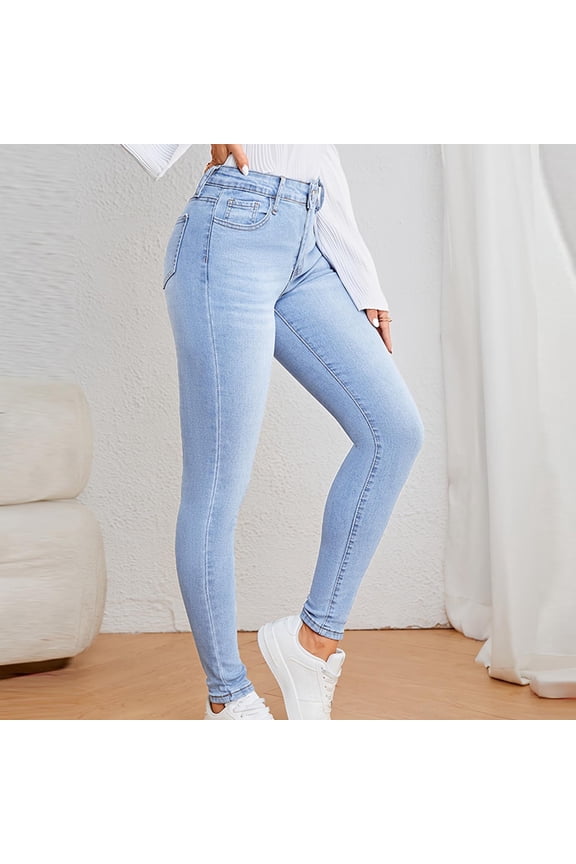 High Waisted Skinny Jeans for Women Stretchy Slim Fit Denim Pants Butt Lifting Classic Casual Daily Work Trousers