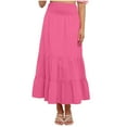 thumbnail image 1 of High Waisted Skirt Long New Women's Summer Comfy Tiered Skirts Elastic High Waisted A-Line Skirts Casual Beach Vacation Flowy Long Skirts Pinks M, 1 of 9