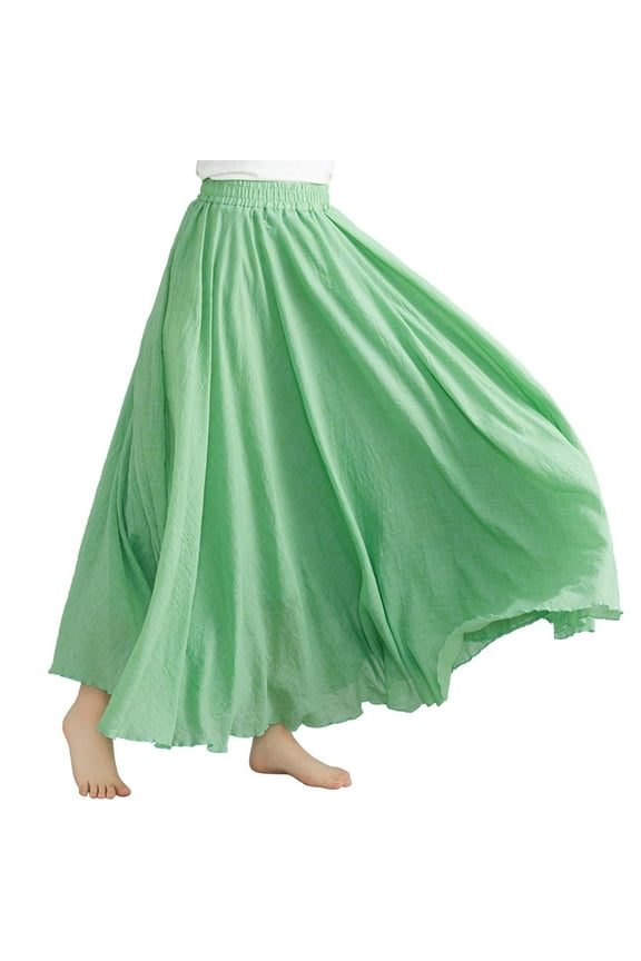 High Waisted Skirts for Women Flared Ruffle Striped Comfort Coverage Spring a Line High Waisted Wedding Guest Party Long Skirt