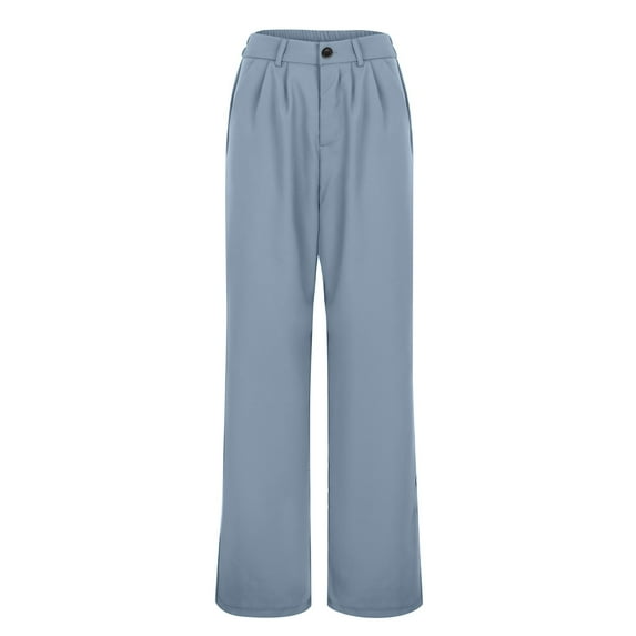 High Waisted Solid Color Wide Leg Pants Casual Suit Pants Womens Hiking Pants with Pockets Pants for Women Windbreaker Pants Women Women Cargo Pants Women Pants Casual Straight Casual Pants for Women