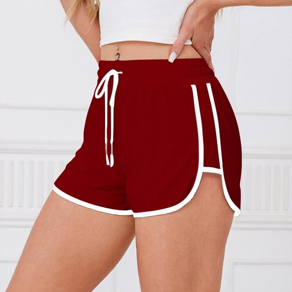 High Waisted Sports Shorts Pants for Women Girls Breathable Athletic Yoga Pants Quick Dry Drawstring Loose Fitness Pants Shorts Running Gym Workout S-XXL