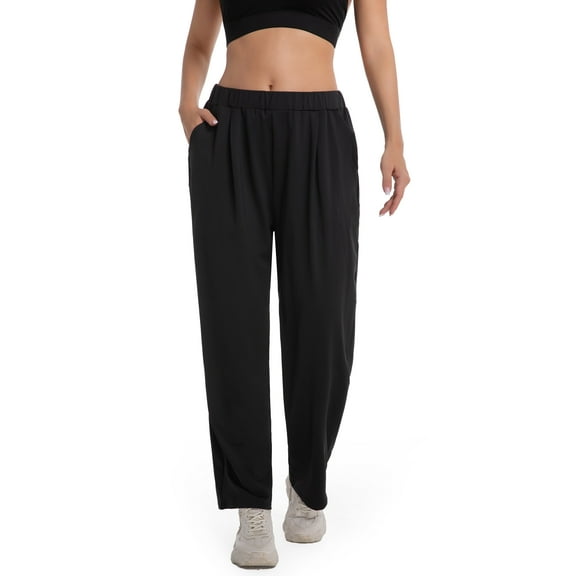 Funidos Plus Size Women's Work Pants High Waisted Pants Stretch Tummy Control Straight Leg Breathable Office to Casual Comfort Fit Plus Size 0XL-5XL