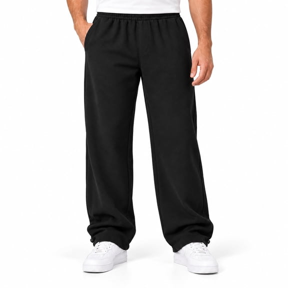 GINGTTO Men's Wide Leg Sweatpants, Cotton Blend, Relaxed Fit with Pockets