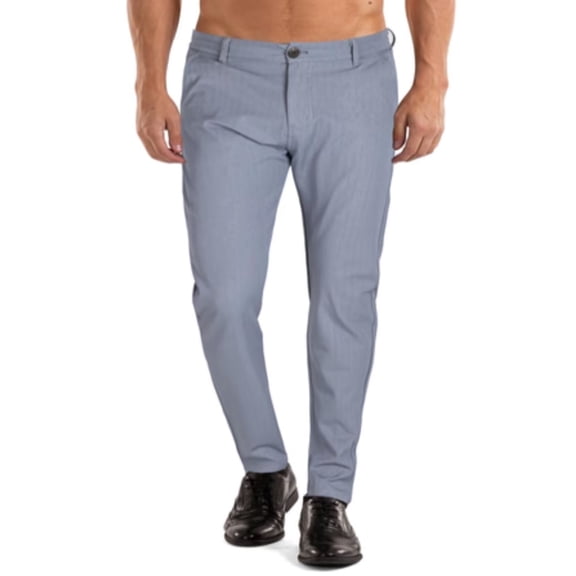 GINGTTO Men's Casual Slim Fit Pants - Stretch Light Grey Chino Trousers for Work & Weekend
